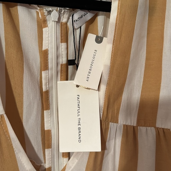 COPY - Faithful The Brand Anthropologie NWT Midi Dress Size 4/Small Tan/White S… - Picture 2 of 13